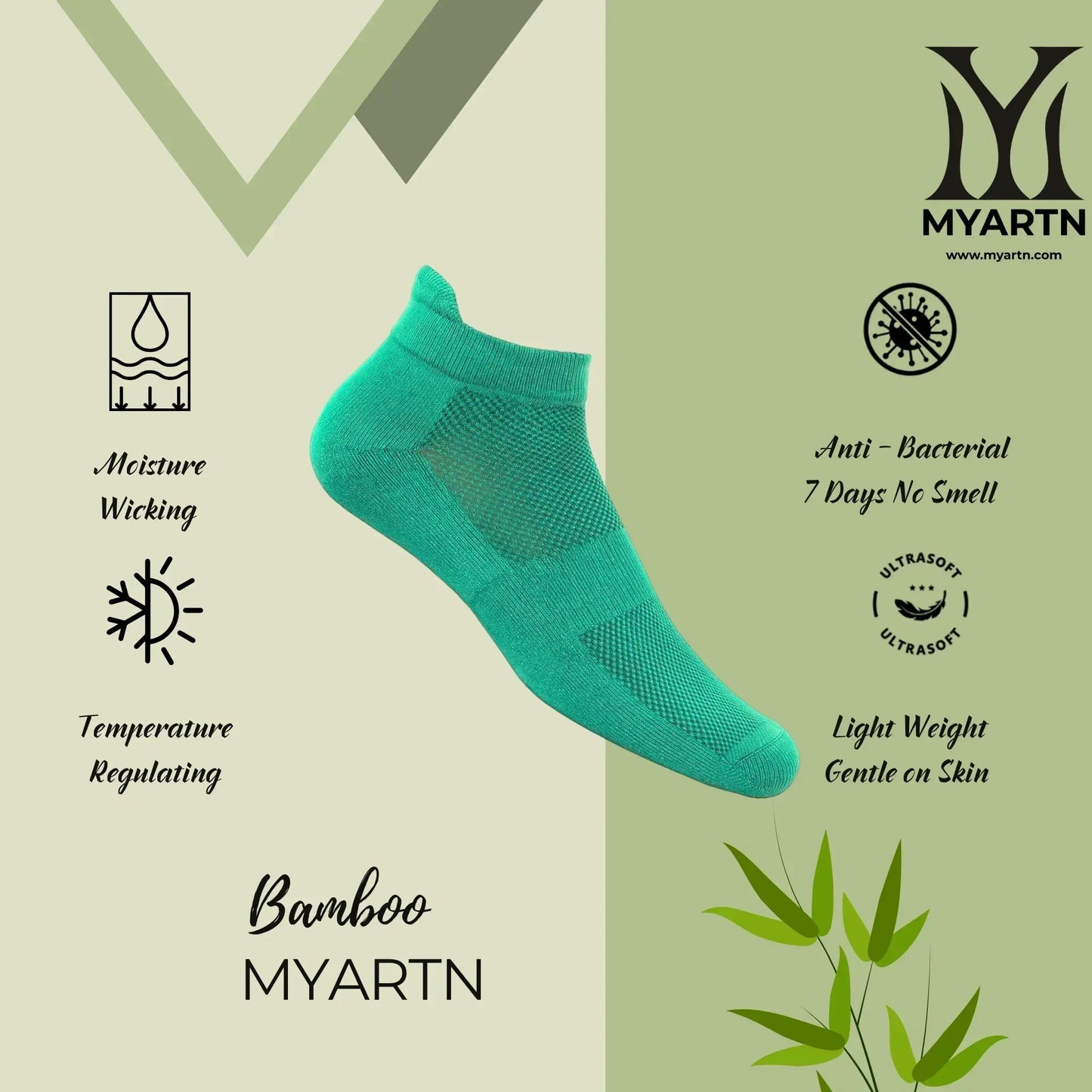 Bamboo Collar Socks – Royal Green
