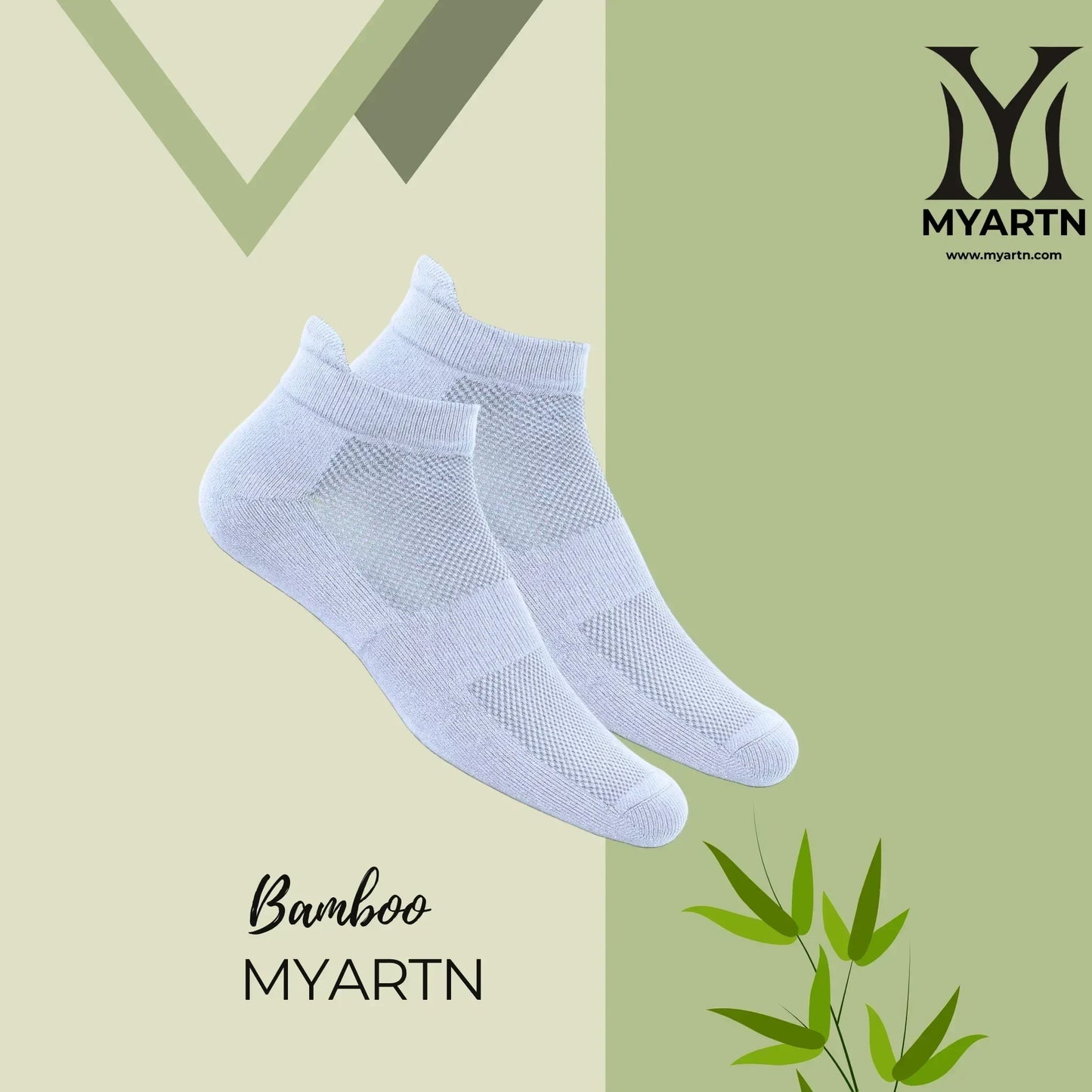 Bamboo Collar Socks – White