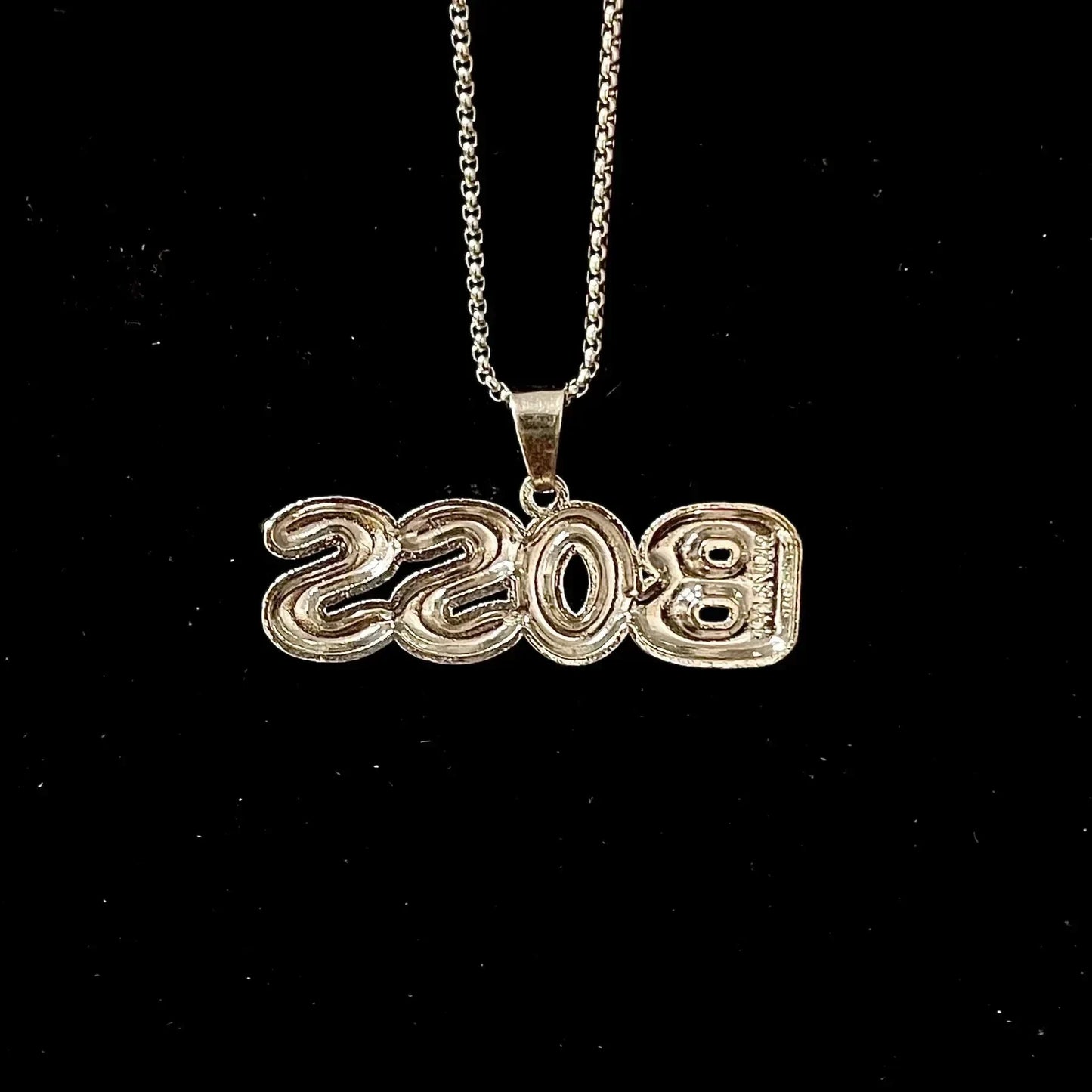Men's Stainless Steel Pendent Boss Iced out Chain - Silver
