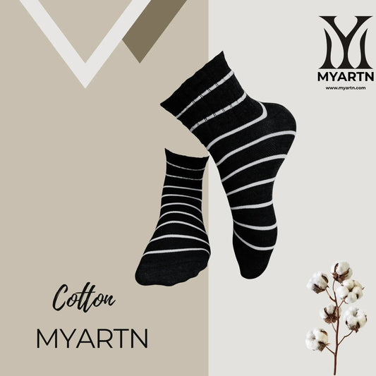 Black Ankle Socks with Textured Knit Design ( Pack of 5)