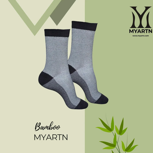 Bamboo Zig-Zag Socks – Black + White