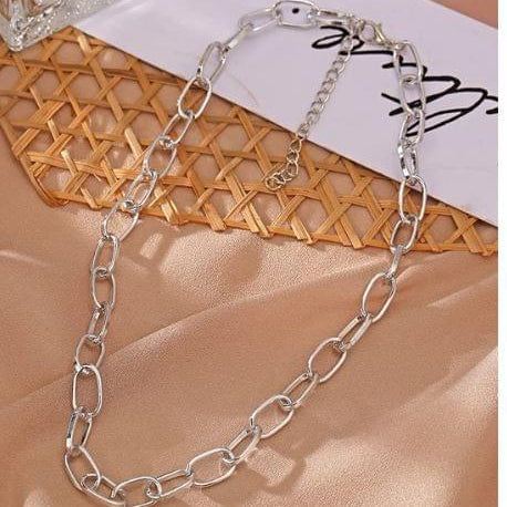 Men's Stainless Steel Paper Clip Chain - Silver