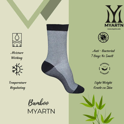 Bamboo Zig-Zag Socks – Black + White
