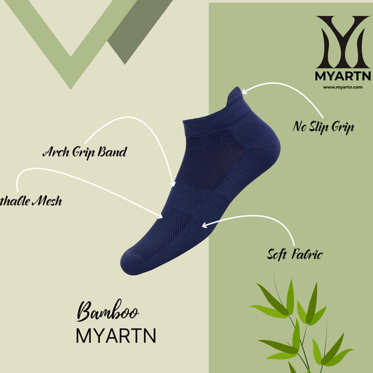 Bamboo Collar Socks – Navy Blue