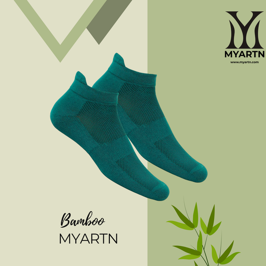 Bamboo Collar Socks – Teal Green