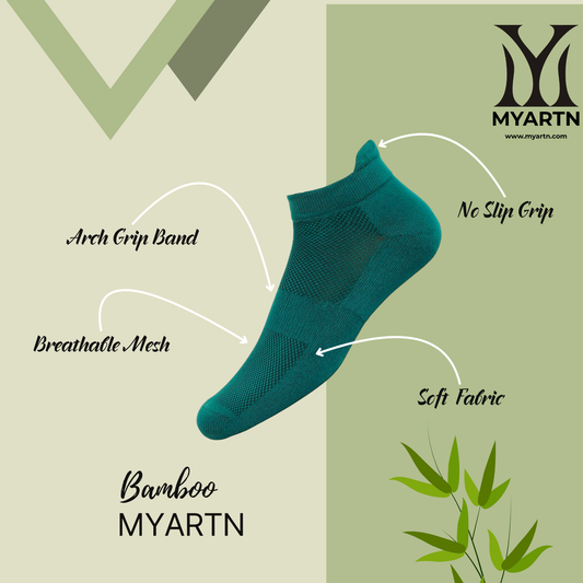 Bamboo Collar Socks – Teal Green