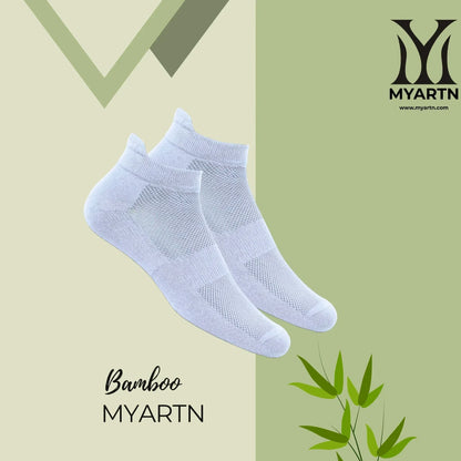 Bamboo Collar Socks – White