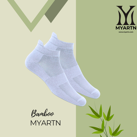 Bamboo Collar Socks – White