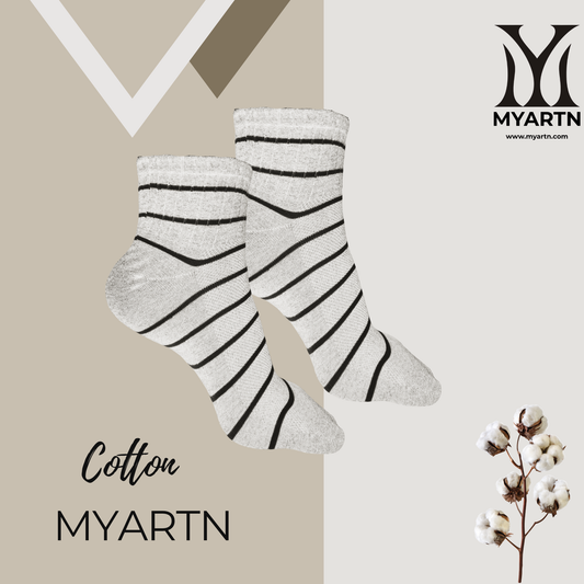Gray Ankle Socks with Textured Knit Design ( Pack of 3)