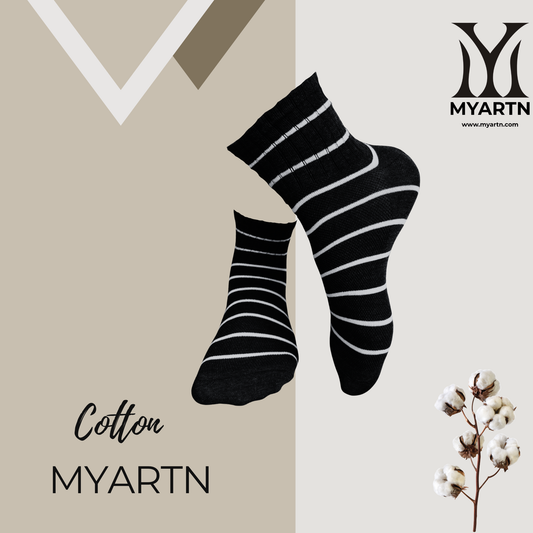 Black Ankle Socks with Textured Knit Design ( Pack of 3)