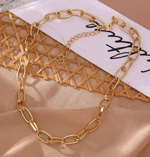 Men's Stainless Steel Paper Clip Chain Bracelet - Golden