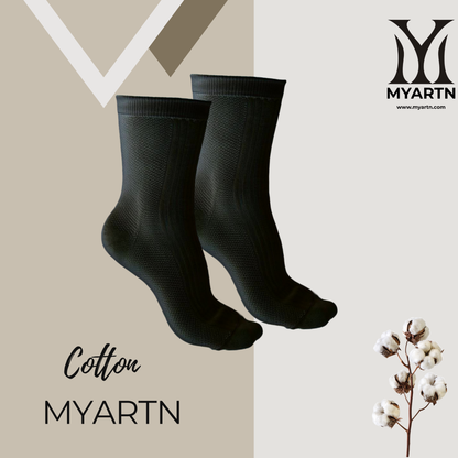 Black Crew Socks with Textured Knit Design ( Pack of 5)
