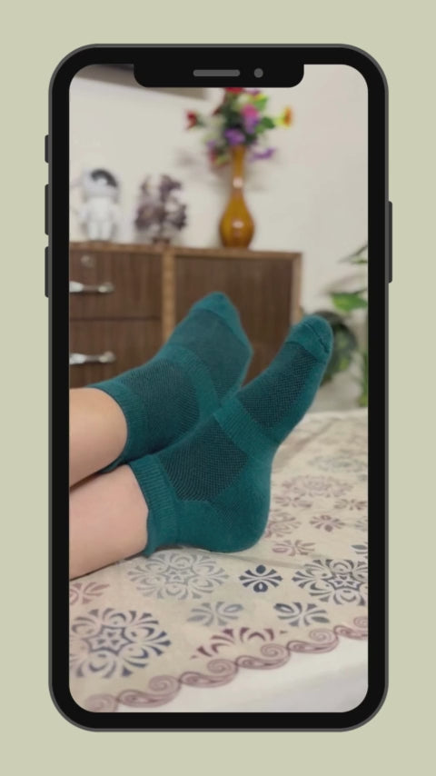 Bamboo Collar Socks – Teal Green