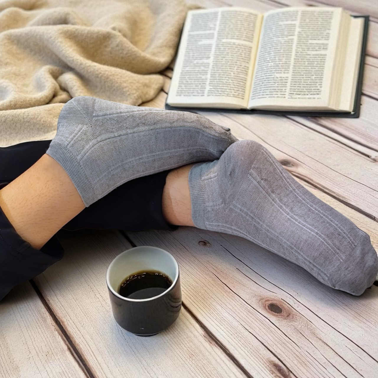 Ankle Socks with Textured Knit Design (Pack of 5)