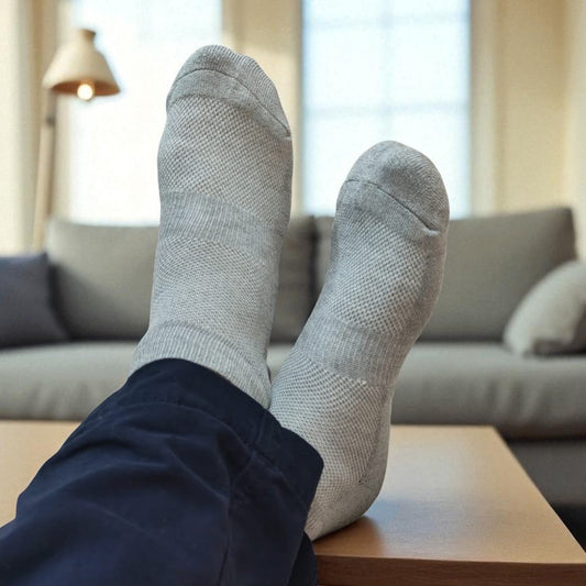 Bamboo Collar Socks – Light Grey