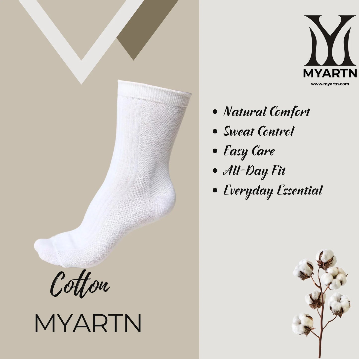 White Crew Socks with Textured Knit Design ( Pack of 5)